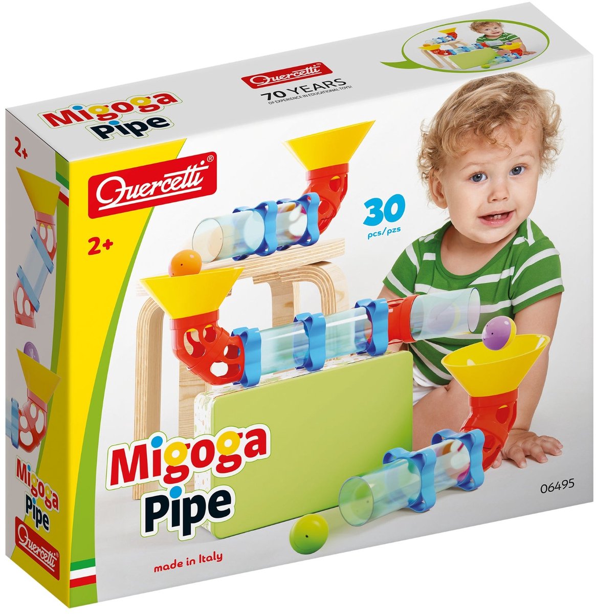 Quercetti Migoga Pipe Knikkerbaan, 30dlg.