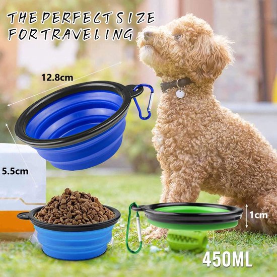 Opvouwbare Honden Reis Bak - Puppy Kom - Siliconen Drinkbak Inklapbaar - 350ML