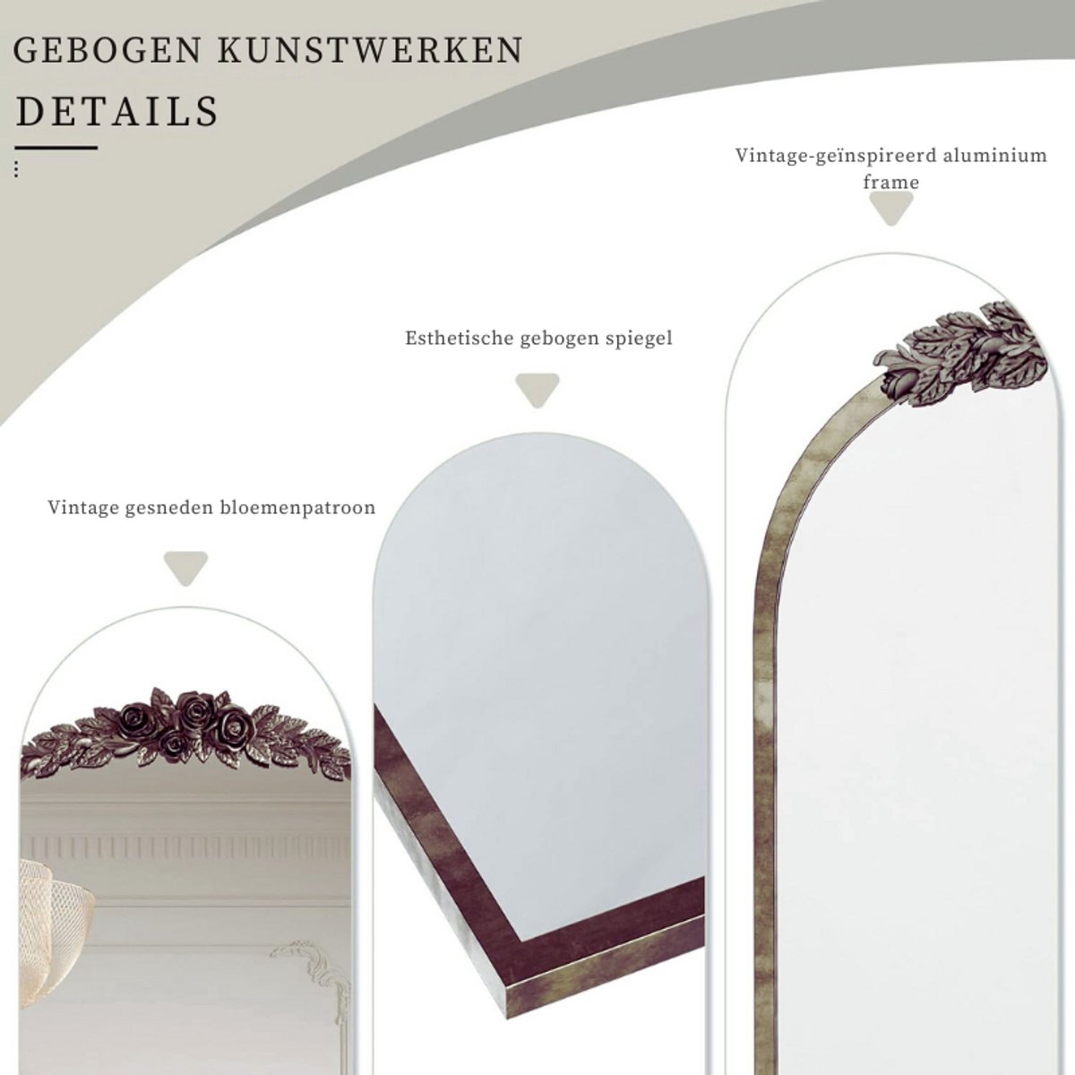 Artloge Wandspiegel Ovaal roze decoratieve spiegel 60 x 80