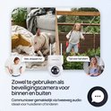 Protectly beveiligingscamera voor binnen en buiten met tweeweg audio voor communicatie met huisdieren of kinderen.