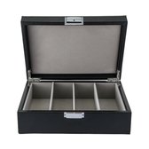 Emilie collection - brillendoos - zwart - luxe opbergdoos brillen en zonnebrillen - maat medium