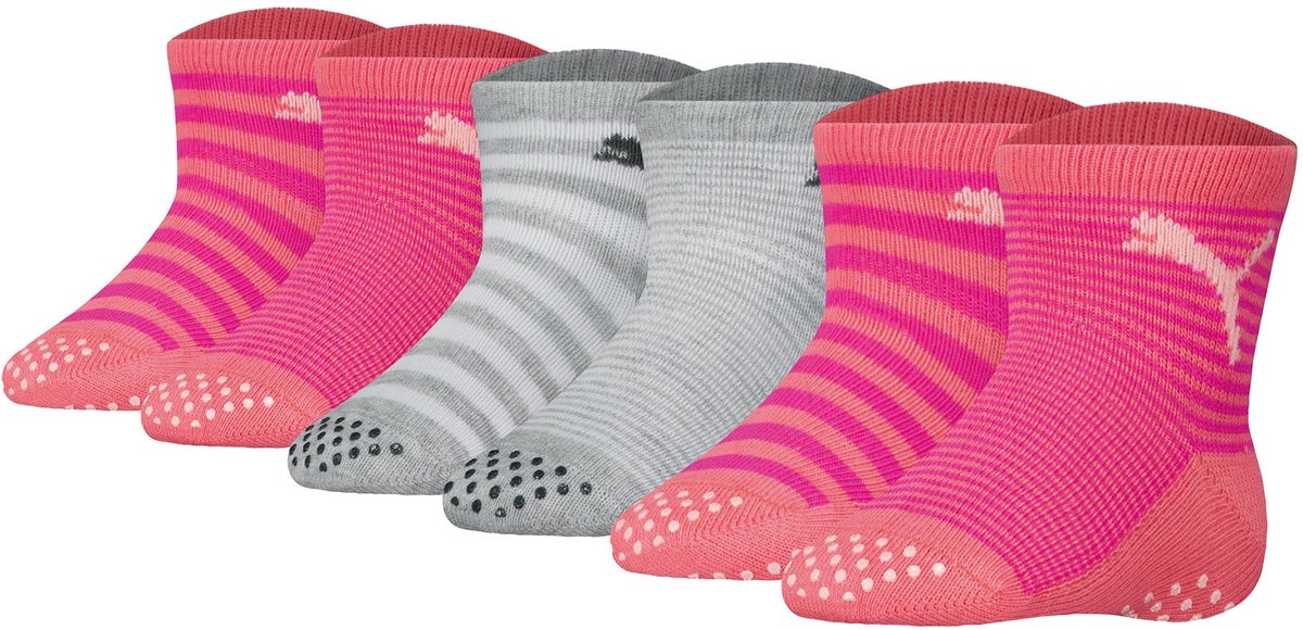PUMA Baby ABS Anti-Slip Sokken 6-pack 19/22 Roze