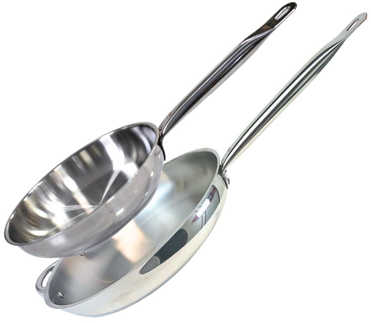 Set van 2 roestvrijstalen pannen van 28 cm en 32 cm Elo Profi Therm