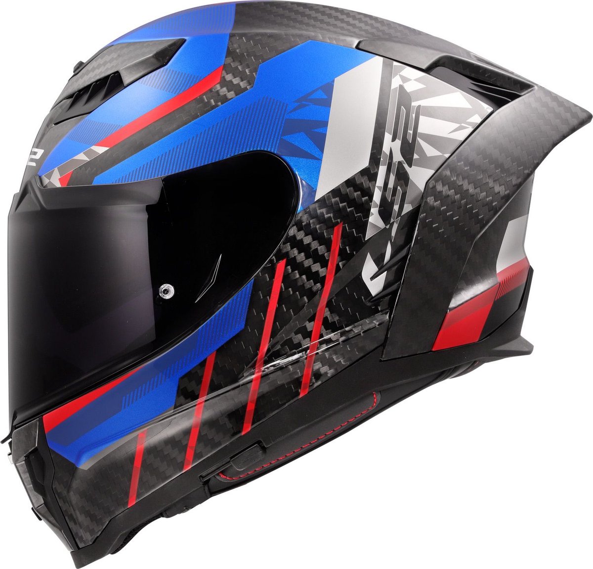 LS2 Helm Dragon Trax FF807 blauw / rood maat XL