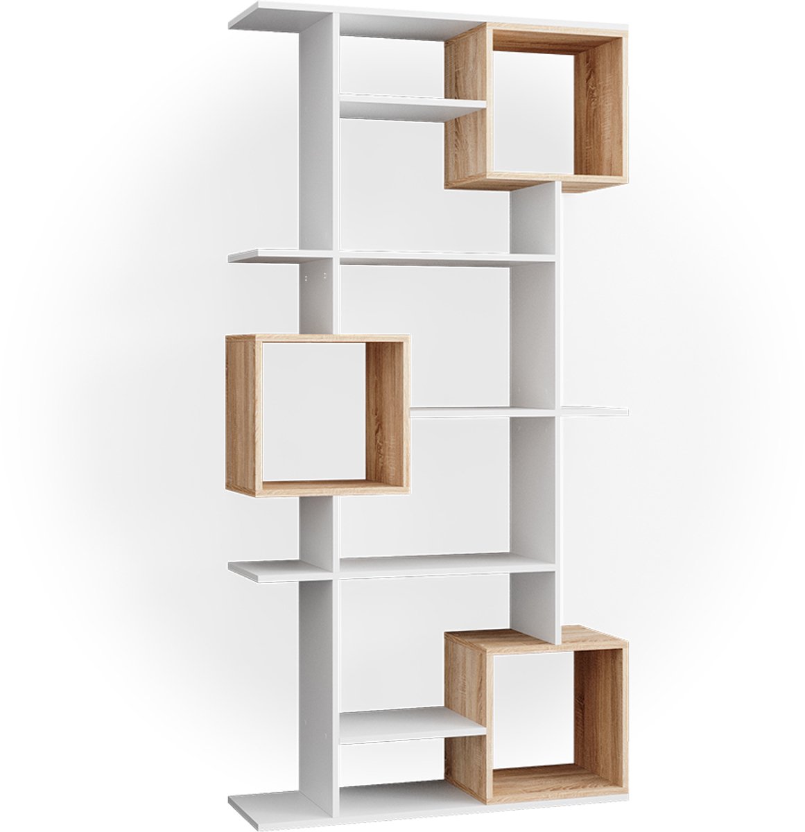 Vicco Cube Ruimteverdeler – 92 x 187.7 cm Wit/Sonoma