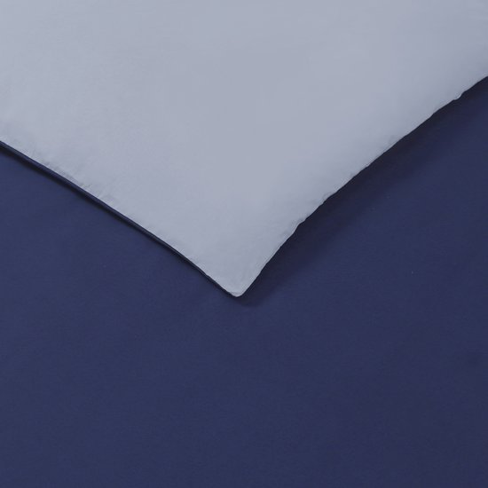 Vision - Omkeerbaar tweezijdig Dekbedovertrekset - Blauw/grijs - Eenpersoons - Dekbedovertrek 140 x 200cm met bijhorende sloop - 100% katoen van VISION — afbeelding 4