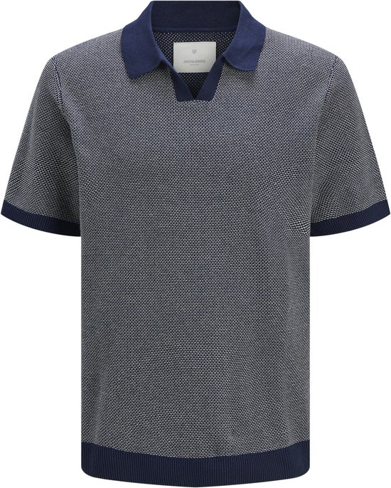 JACK&JONES JPRCCEASTON KNIT SPLIT NECK SS SN Heren Gebreide polo - Naval Academy