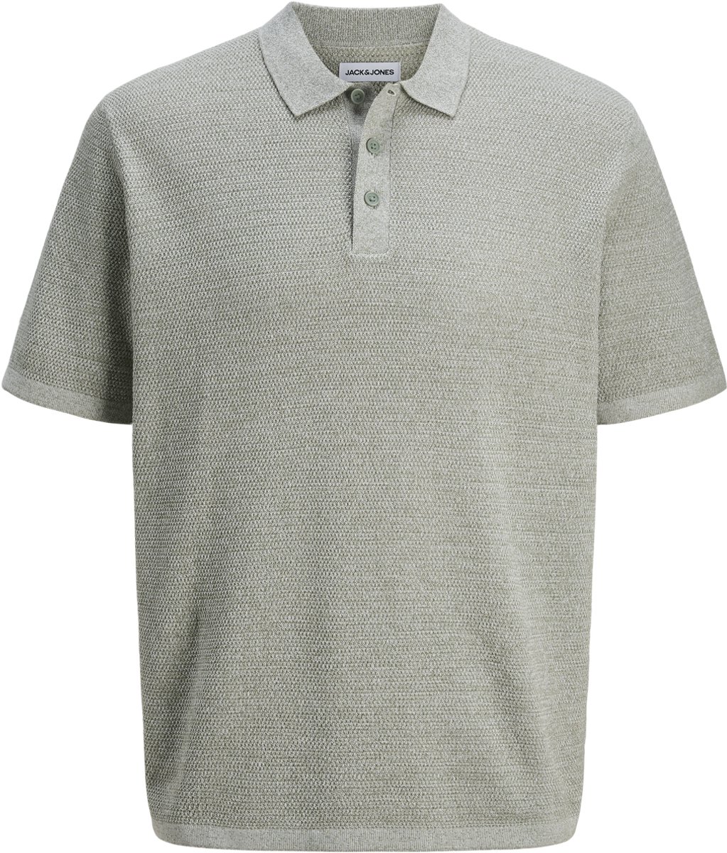 JACK&JONES JJEGEORGE KNIT POLO SS SN Heren Gebreide polo - Iceberg Green W. Cloud Dancer