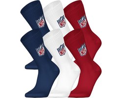 Omslag van NFL SHIELD Crew Socks - 6-pack - Blauw/Wit/Rood - Maat 43/46