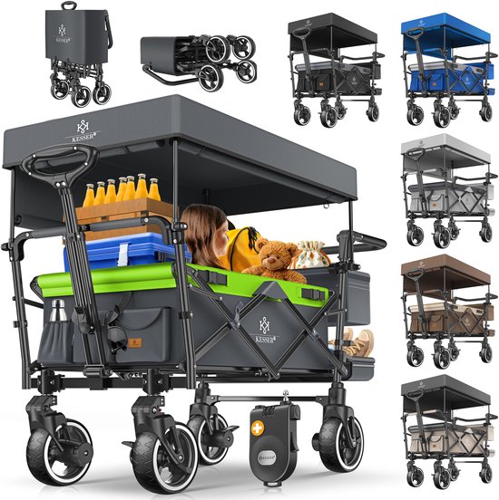 Bolderkar GTS-9100 – opvouwbaar – met dak – tot 80 kg – met 2 gordels