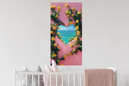 Muurstickers - Sticker Folie - Hart - Zee - Muur - 40x80 cm - Plakfolie - Muurstickers Kinderkamer - Zelfklevend Behang - Zelfklevend behangpapier - Stickerfolie