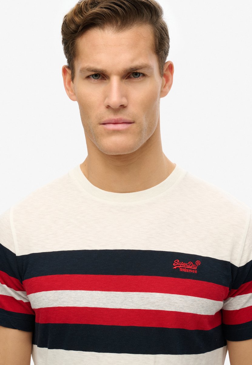 Superdry Essentials T-shirt met strepen Heren T-shirts Wit