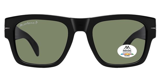 Montana Zonnebril Polarized Glanzend Zwart MP189A Groen glas van Merkloos — afbeelding 3