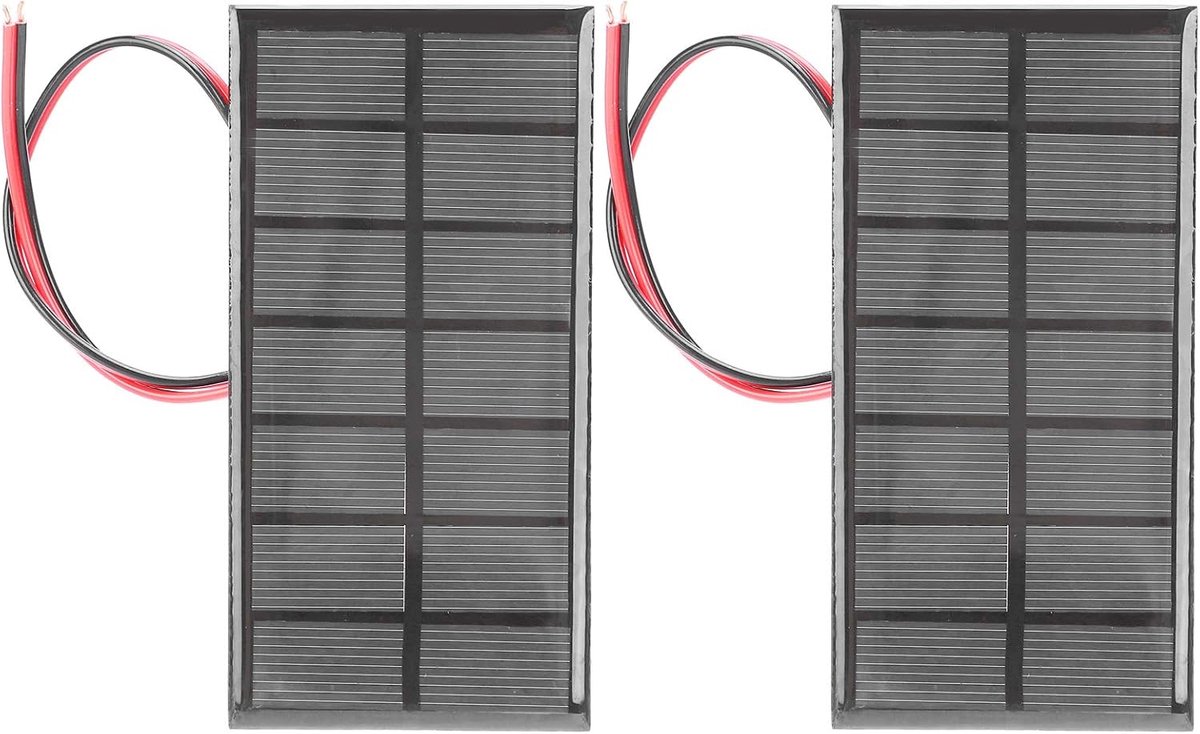 Draagbaar zonnepaneel 3,5 V 250 mA voor opladen en voeding - 2 stuks met lange kabel