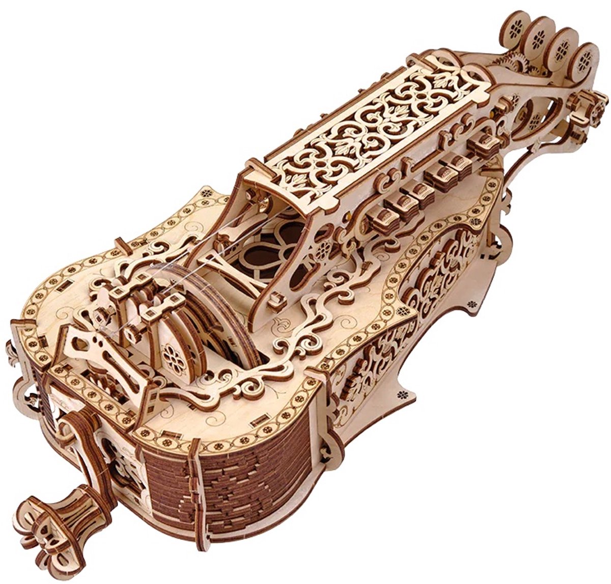 Wood Trick – Modelbouw 3D houten puzzel – de Lier - Lyra da Vinci – 227 stuks - Geen lijm noch verf nodig! — afbeelding 3