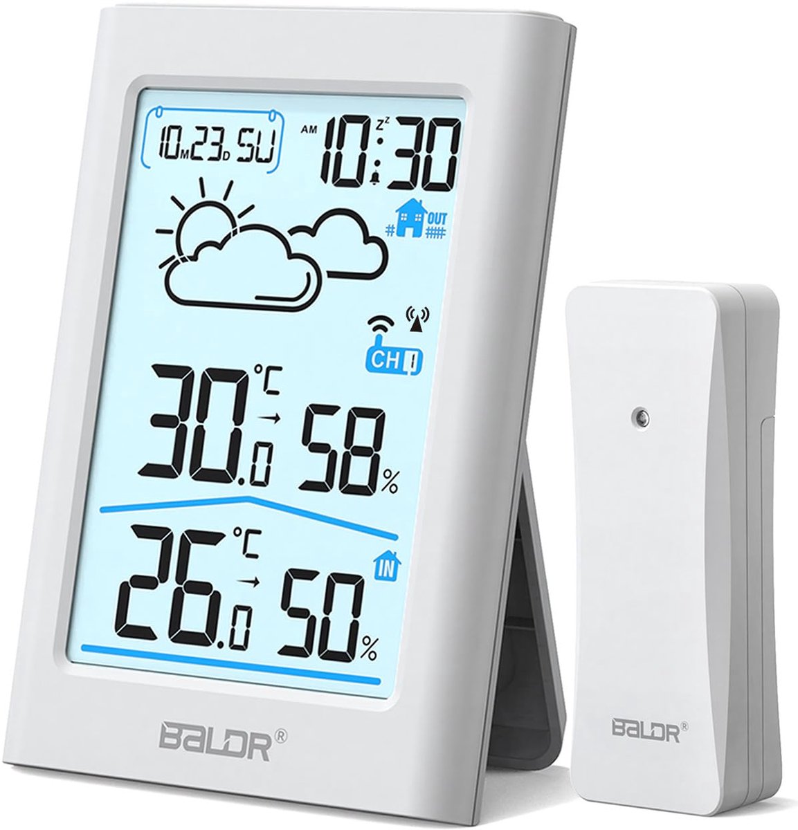 Draadloos Weerstation met Buitensensor - Digitale Thermometer, Hygrometer en Weersvoorspelling