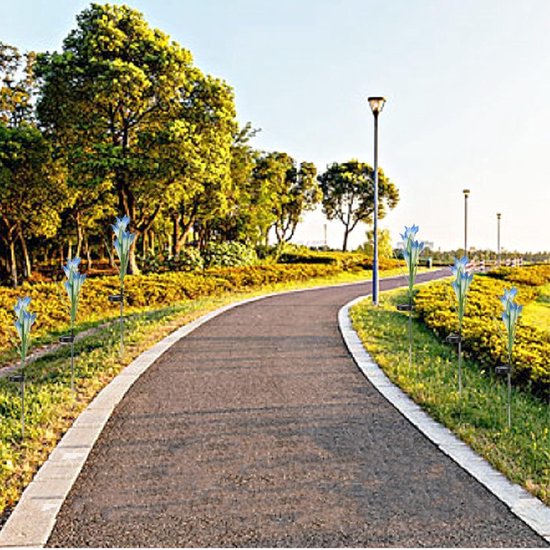 Vixson - Éclairage Solar de jardin - Lampe à Bloem - Lampe à fleurs - Éclairage d'ambiance extérieur - Éclairage extérieur à Énergie solaire - Blauw - BLOSSUN