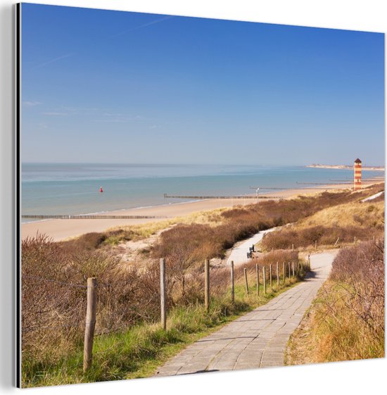 Tableau aluminium 40x30 cm - Décoration murale métal - Plage - Mer - Phare - Nederland - Décoration murale métal salon - Décoration industrielle - Photo sur dibond - Accessoires industriels chambre
