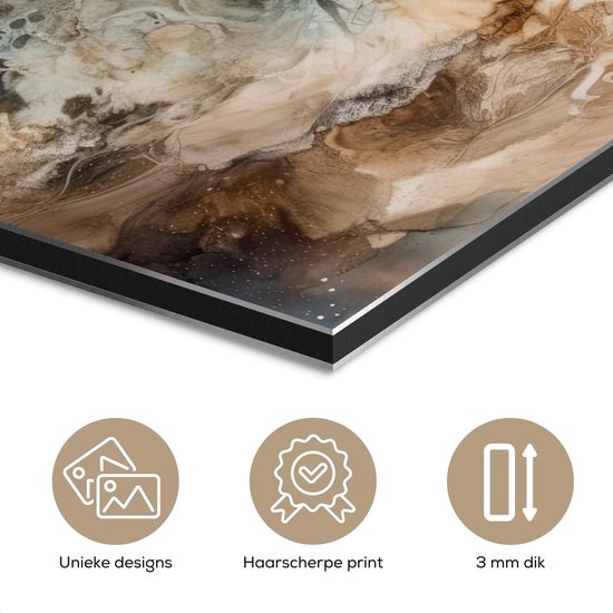 Tableau aluminium 40x80 cm - Décoration murale métal - Abstrait - Beige - Peinture - Art - Nature - Fleurs - Décoration murale métal salon - Décoration industrielle - Photo sur dibond - Accessoires industriels chambre