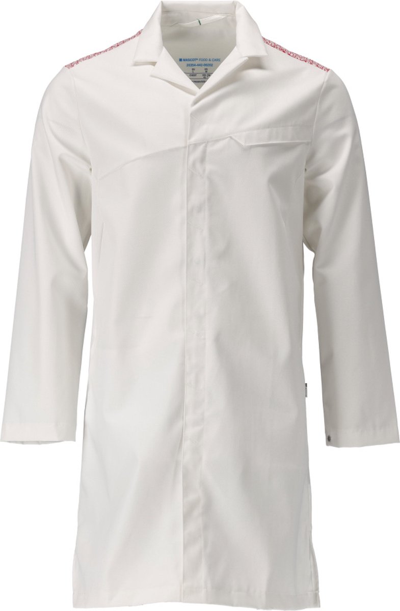 Mascot Food & Care Stofjas, lang 20354-442 - wit/signaalrood - 4XL