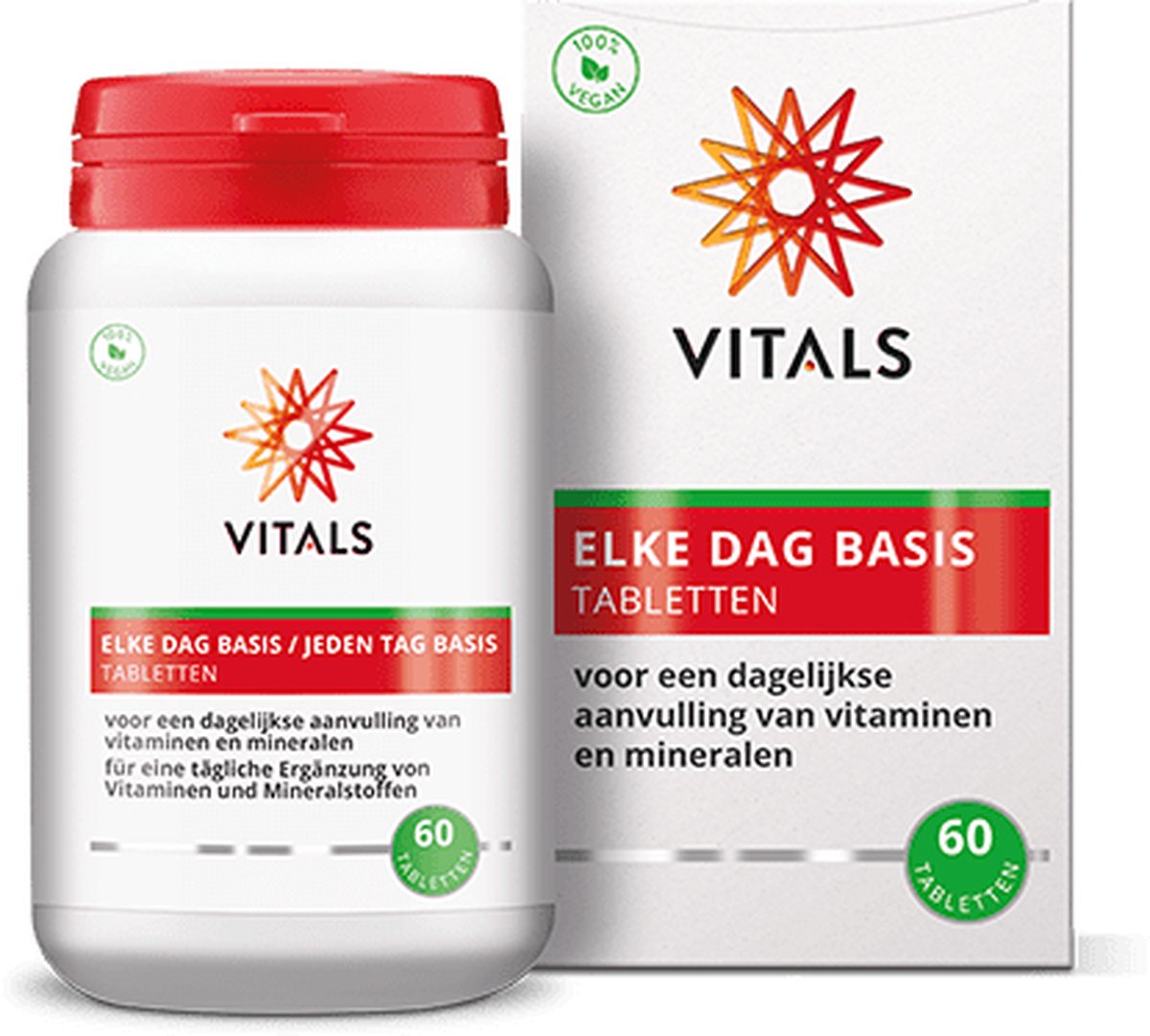 Goedkoopste Vitals Elke Dag Basis - 60 tabletten - multivitamine. Voor jongeren en jongvolwassenen. Basisaanvulling zonder bijzondere toevoegingen.