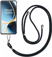 Telefoonhoesje Geschikt voor OnePlus Nord CE 3 Lite Transparant ShockProof met Afneembaar Universeel Telefoonkoord - Cover Case Siliconen ShockProof with Lanyard - Smartphonica geschikt voor OnePlus Nord CE 3 Lite