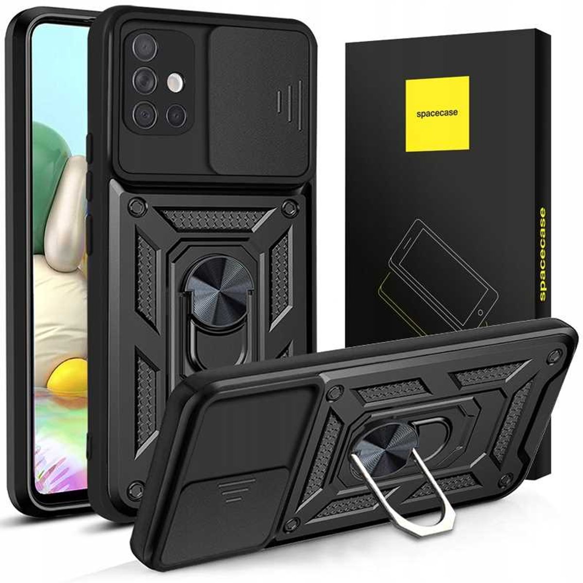 Spacecase Case Cover Voor Samsung Galaxy M51 Zwart