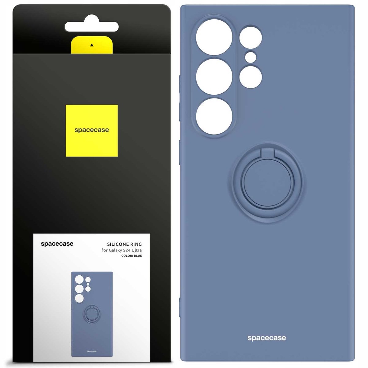 Spacecase Siliconen Behuizing Ring Galaxy S24 Ultra Blauwe Behuizing
