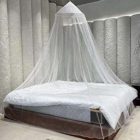 FREILUFTRAUM Klamboe voor op reis, voor tweepersoonsbed, 220 x 200 cm, wit, met vier openingen