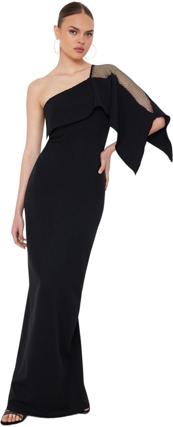 Trendyol Dames Maxi Shift Regular Geweven Avondjurk, Emerald Groen, 64