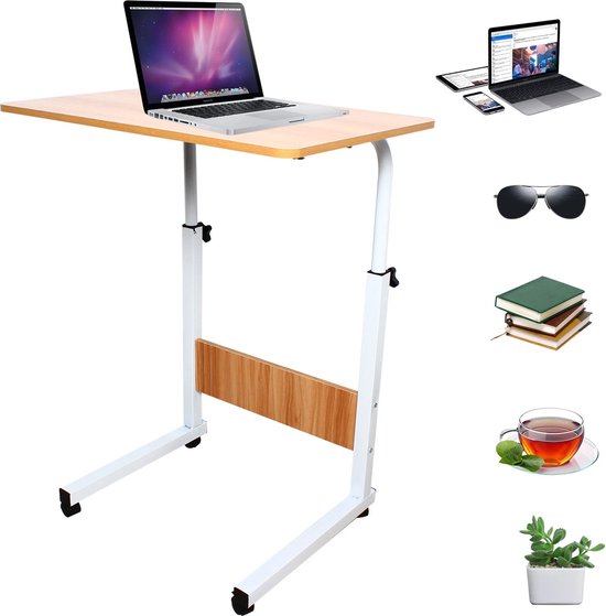 HOMCOM Bijzettafel, bankpunt, roltafel, bedtafel voor laptop, in hoogte HOMCOM Bijzettafel, bankpunt, roltafel, bedtafel voor laptop, in hoogte