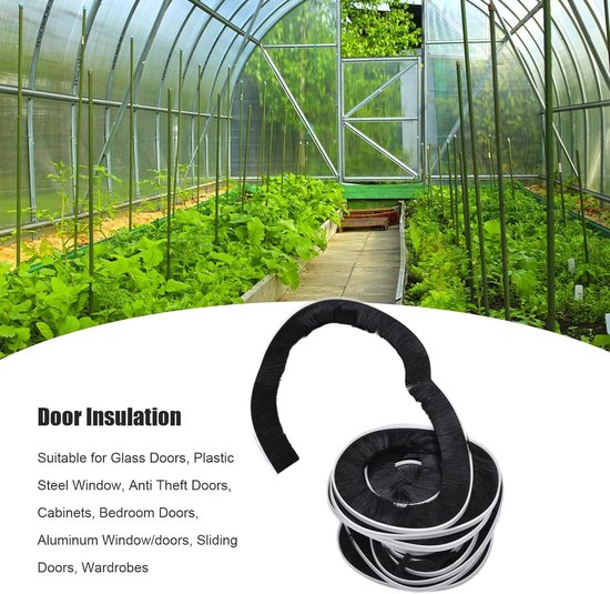 Borsteltochtabdichting Voor Ramen, 5 Meter  L  X 9 Mm  B  X 9 Mm  D Insectenbescherming Afdichtingsborstel Tochtstopper