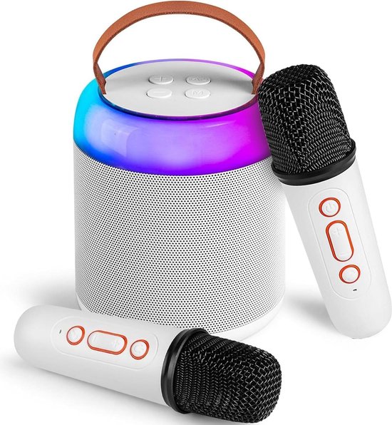 Machine Karaoké Enfants Adultes Avec 2 Micros - Enceinte Bluetooth Portable Rose