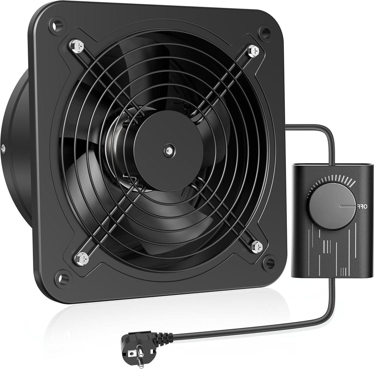 Kleine buisventilator, 50 mm, voor kantoor, badkamer, hal, hydrocultuur kamer, luchtvolume 36 m³/u, wit