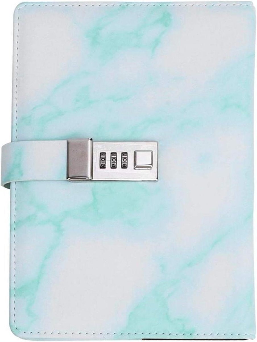 Creatief wachtwoordvergrendeling PU lederen notebook met groene omslag - Schrijf notities in HTML-content .