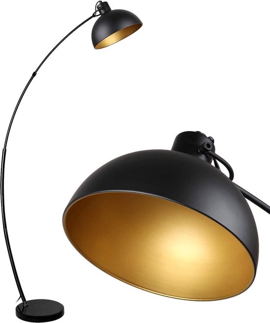 Bakaji Moderne staande lamp van metaal met lampenkap E27 max