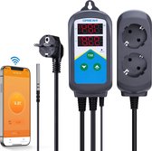 Bol.com Wifi Digitale Thermostaat Temperatuurregelaar - App Bediening - Dag-Nachtcyclustimer - Reptielenterrarium Warmtemat Broe... aanbieding