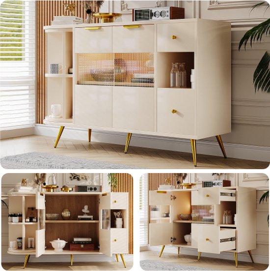 Giantex meuble de rangement à 5 niveaux, armoire de stockage haute avec