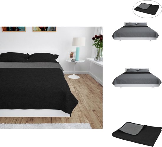 vidaXL Bedsprei dubbelzijdig 170x210 cm quilt crème en bruin oine kopen
