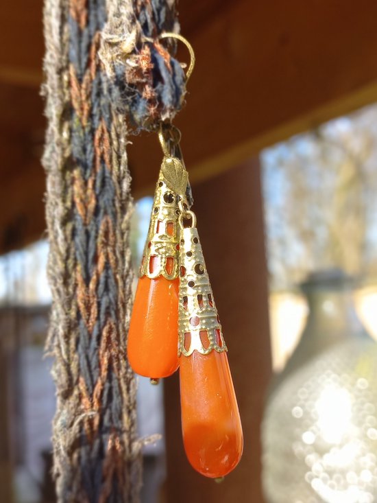 Boucles d'oreilles avec cornaline
