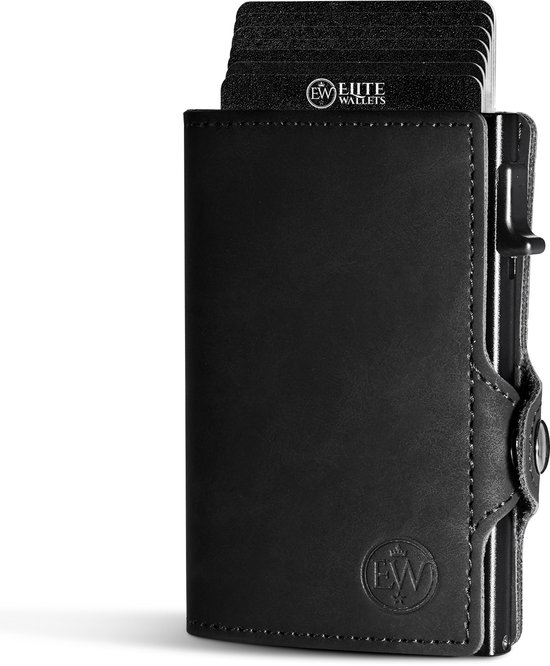 EliteWallets Pasjeshouder Pro – Uitschuifbaar – Man & Vrouw - Zwart