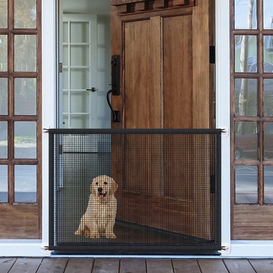 Gaashekwerk voor kinderen of huisdieren, magisch huisdier hek voor in huis, draagbaar baby-puppyveiligheidshek voor trappen en deuren, 110CM*72CM- opvouwbaar hondenisolatienet - katten- en hondenveiligheidshek