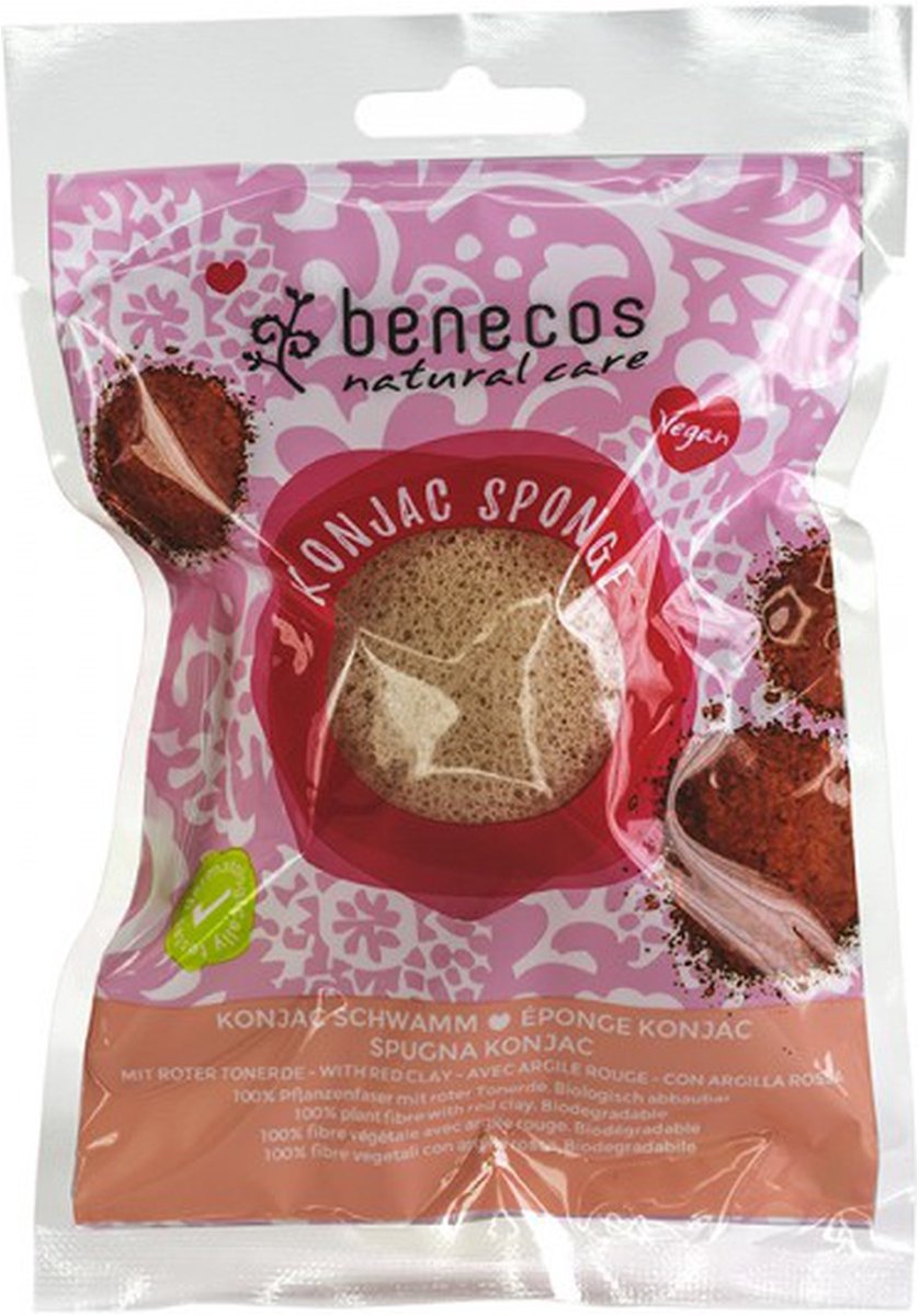 Goedkoopste Benecos Natural Konjac Sponge - red clay
