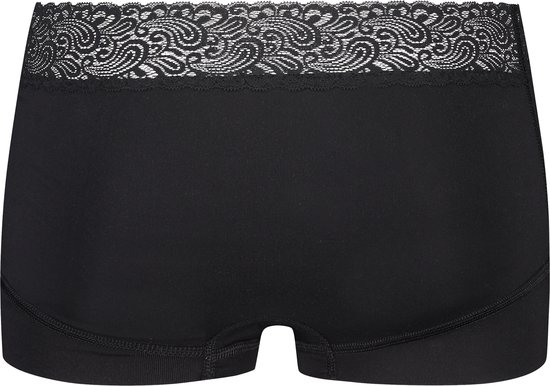RJ Bodywear - Pure Color - Dames Kanten Short - Zwart - XL