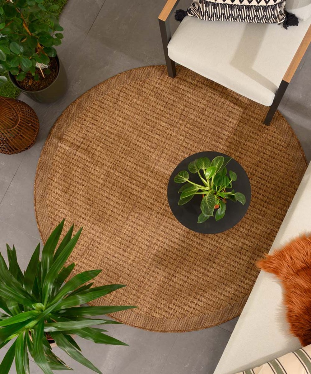 Buitenkleed rond - Coastal bruin 160