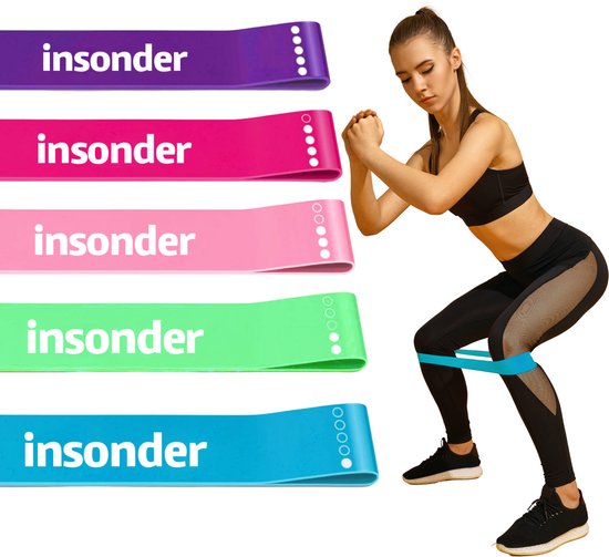 Insonder Fitness Weerstandsbanden Set van 5 - Extra sterk tot 18kg