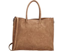 Zebra Trends Lisa Xl Dames Tas Hand & Schoudertas - Ruime Shopper voor Werk of School - Tote Bag - Dames Tas - Camel