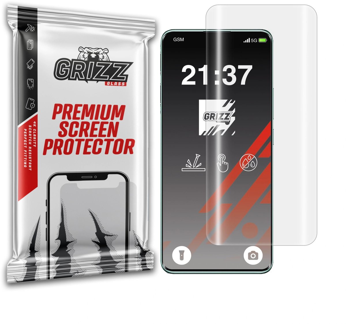 Screenprotector voor Xiaomi Redmi Note 14 Pro - GrizzGlass HydroFilm - Transparant