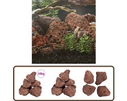 vidaXL Lavastenen - Rood - 10 kg - 10-30 cm Lava Steen - Aquarium Decoratie - Aquascaping - Vissen Tank - Biofilter