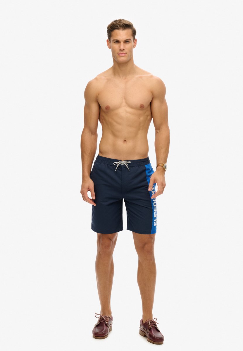 Superdry Gerecyclede Sportswear boardshort met logo 48 cm Heren Zwembroeken Marineblauw